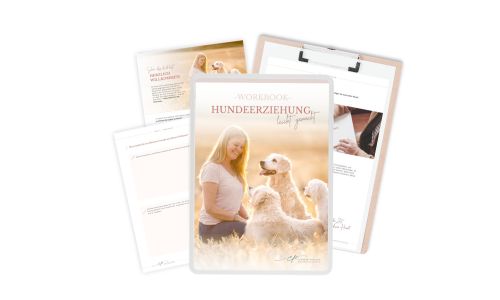 Beim Onlinekurs Hundeerziehung leicht gemacht erhaltet ihr ein großes digitales Workbook mit Schritt-für-Schritt-Anleitungen